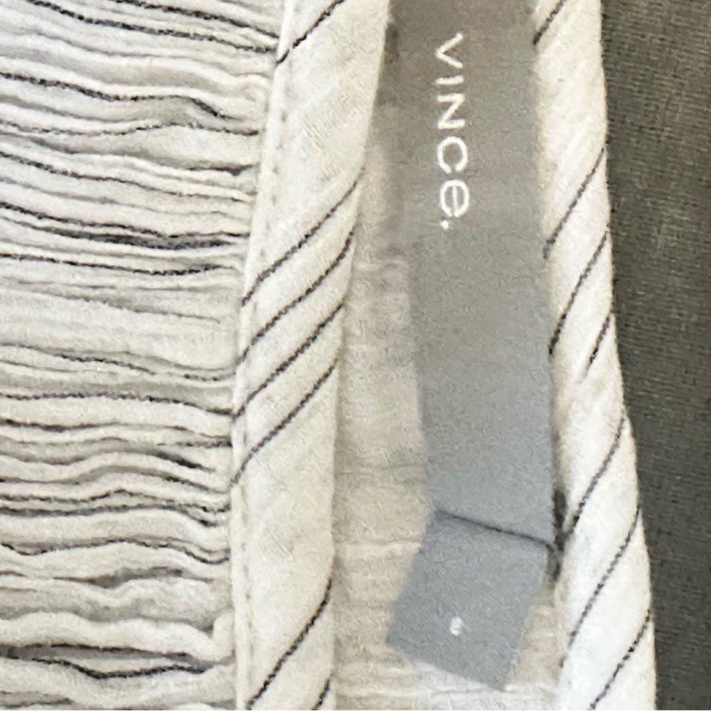 Vince. white striped Pleated 100% Cotton Skirt Sz 8 - Picture 9 of 15